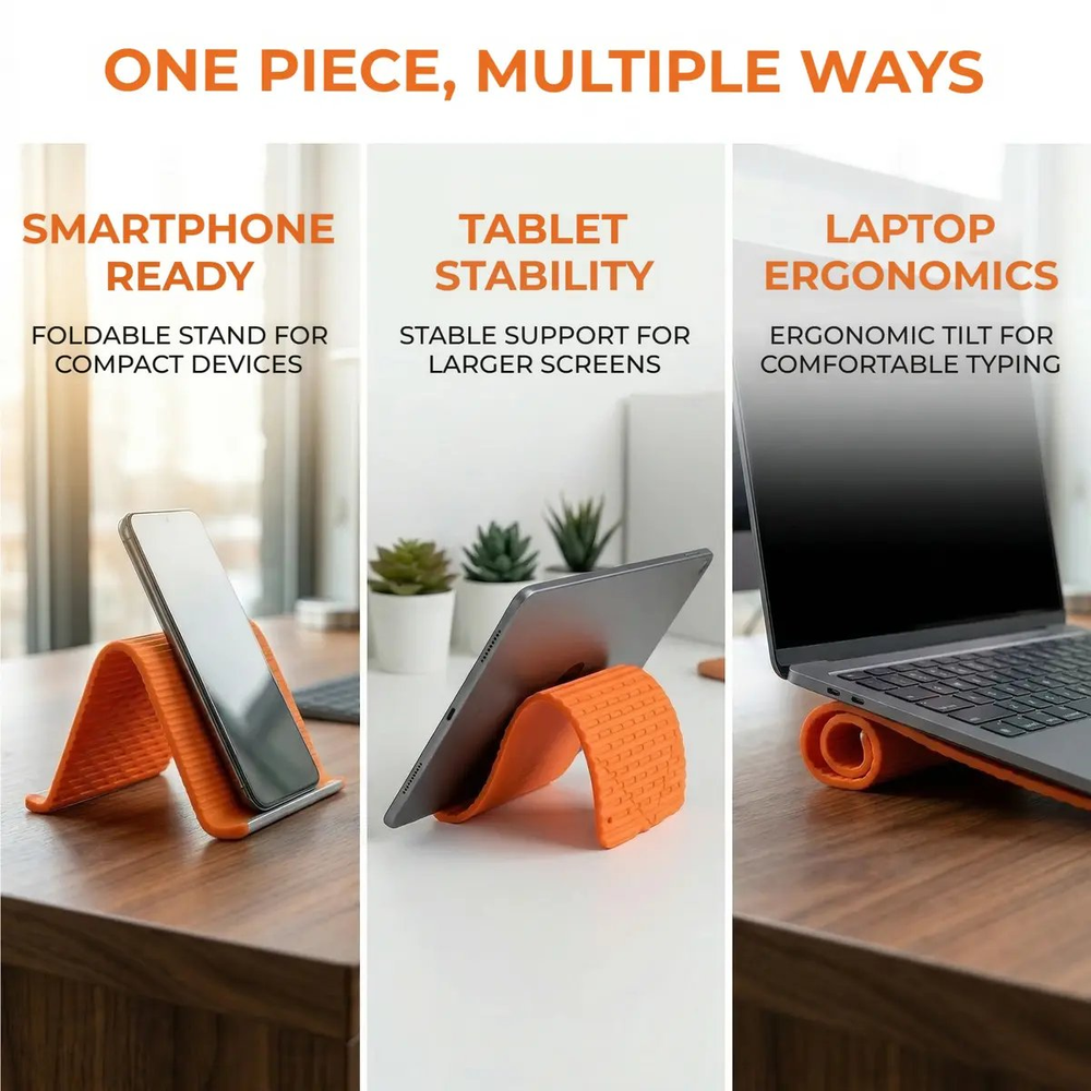 Flexible-silicon-Phone-holder stand, Bendable Rollable Foldable Design