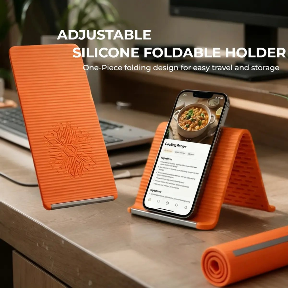 Flexible-silicon-Phone-holder stand, Bendable Rollable Foldable Design